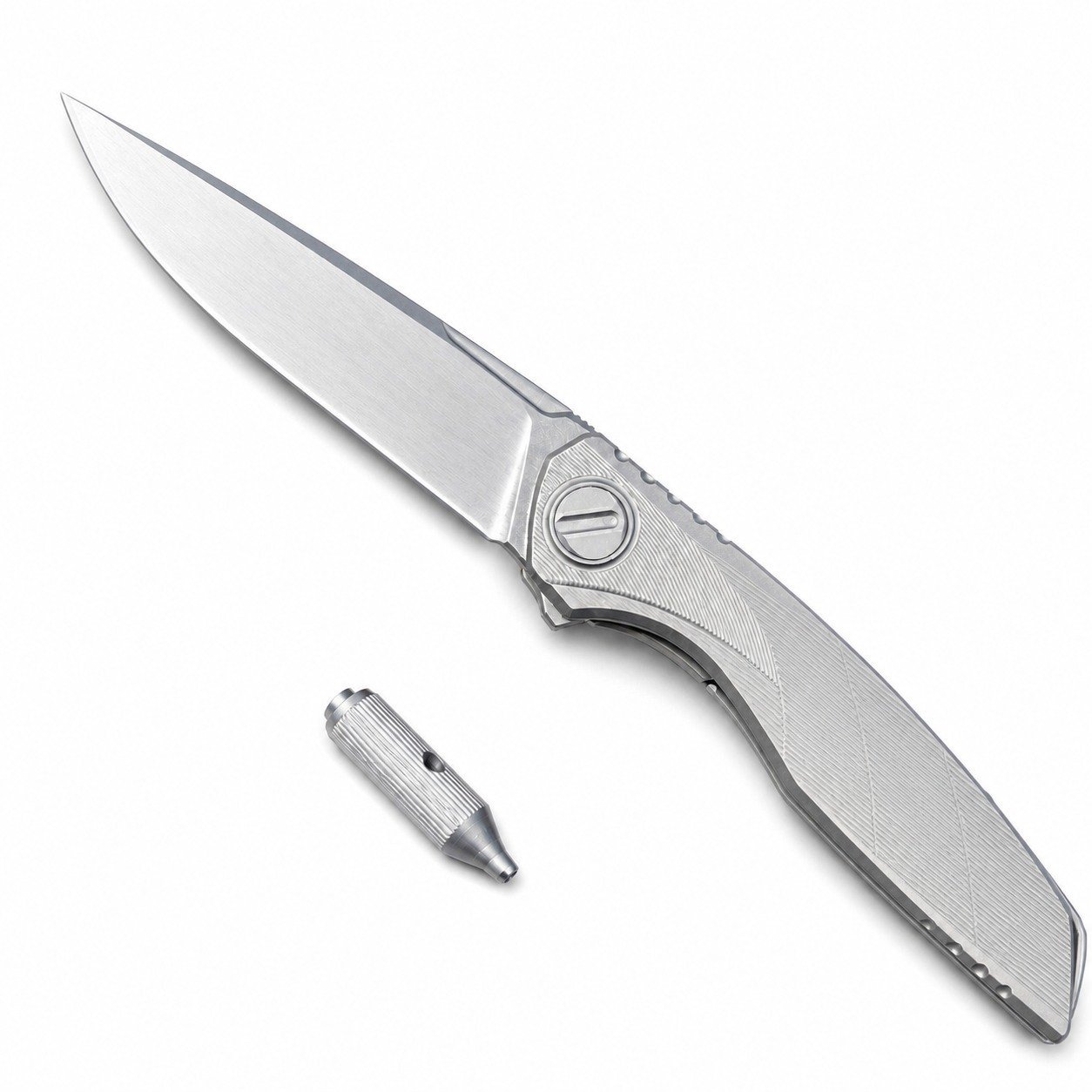 Bear Head Storm Titanium Handle Folding Knife