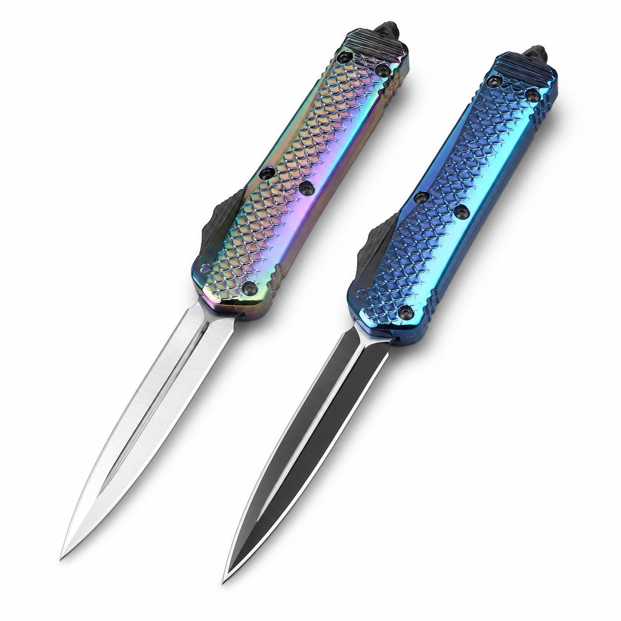 Zinc-handle, Snake God Scales Jump Straight Up OTF Knife